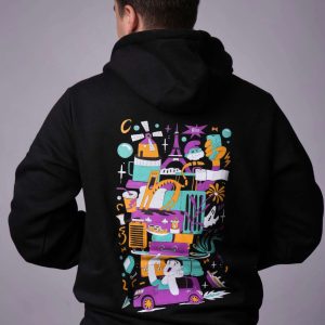 Vítek design přes celé záda Mikina Černá